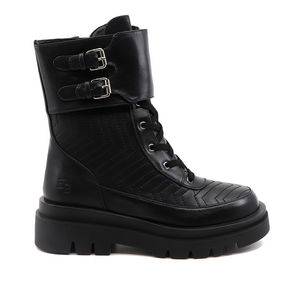 Enzo Bertini women biker boots in black nappa leather 1122DG2177N