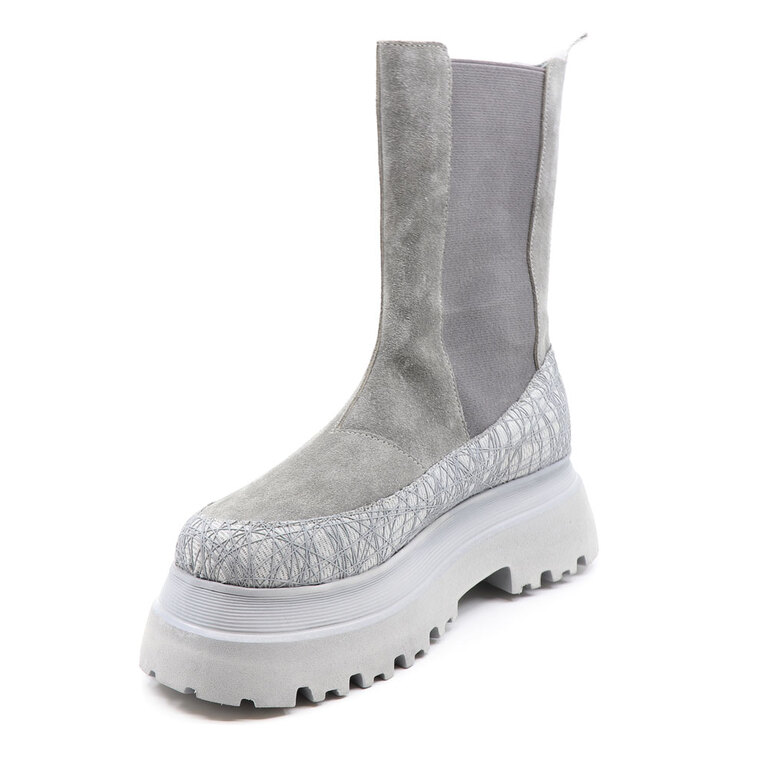 Enzo Bertini women chelsea boots in gray suede leather 3832DG4007VGR