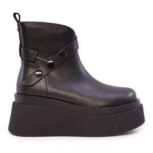 Ghete chunky  femei Enzo Bertini negre din piele   1122DG1389N