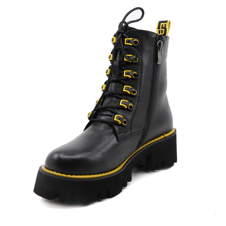 Enzo Bertini women combat boots in black nappa leather 1122DG2366N