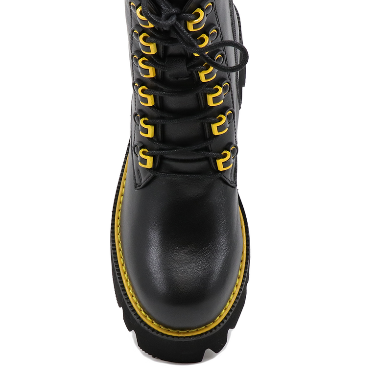 Enzo Bertini women combat boots in black nappa leather 1122DG2366N