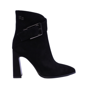 Ghete cu toc înalt femei Enzo Bertini Premium Collection negre din piele întoarsă 1122DGAMBRAVN