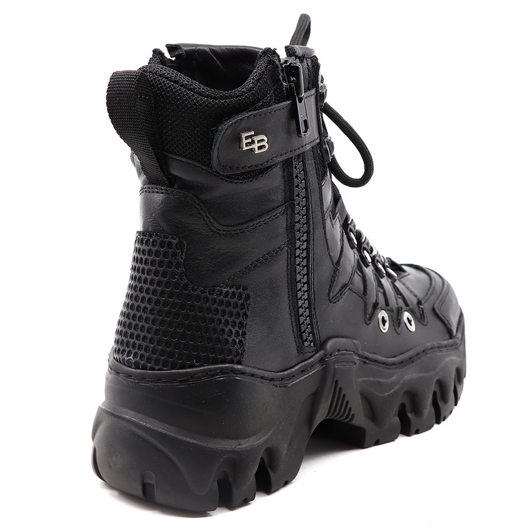 Enzo Bertini women ankle boots in black leather 3832DG6002N
