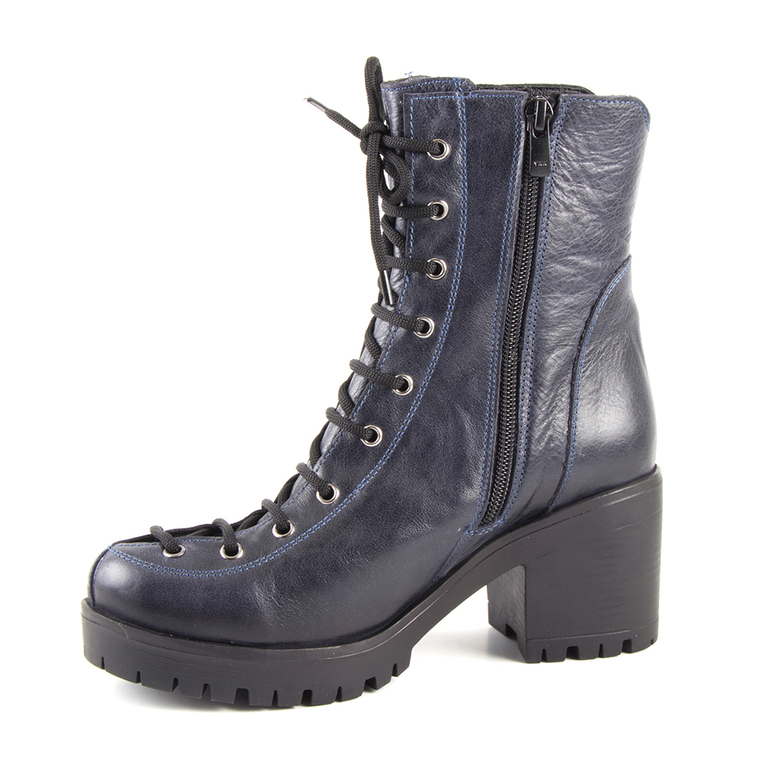 Women's boots Enzo Bertini blue leather 1818dg4380bl