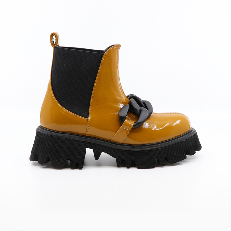 Enzo Bertini women boots in yellow patent leather 2312DG6190LG