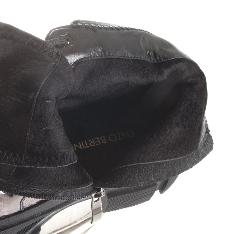Enzo Bertini Women's Ankle Boots in metallic grey nappa leather 1120DG2243N