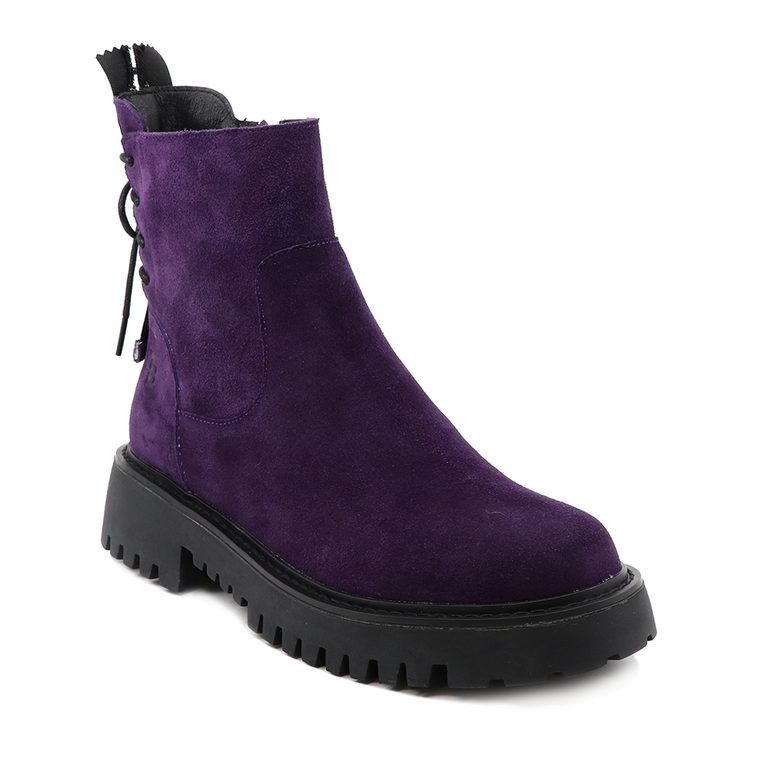 Enzo Bertini women ankle boots in purple suede leather 1122DG2488VMO
