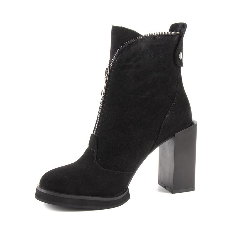 Enzo Bertini Women's High Heels Ankle Boots in black suede leather 1120DG6916VN