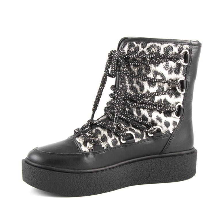 Women's boots Enzo Bertini black leather 1508dg314040leo