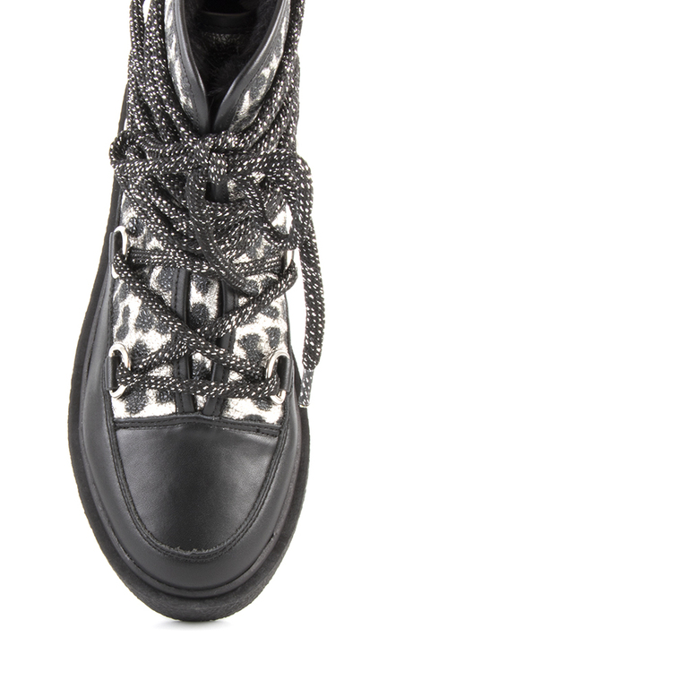 Women's boots Enzo Bertini black leather 1508dg314040leo