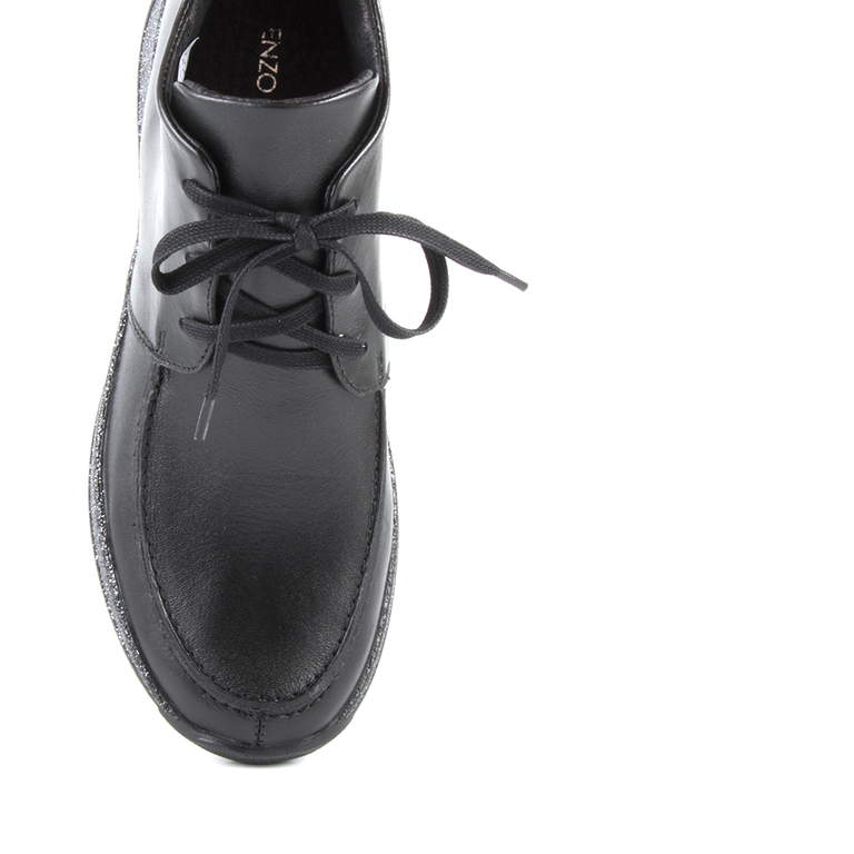 Women's boots Enzo Bertini black leather 1518dg1690n