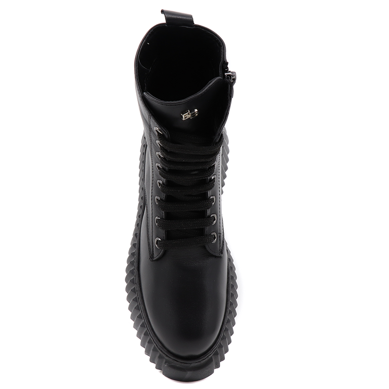 Enzo Bertini women ankle boots in black leather 3832DG1350N