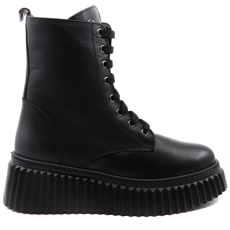 Enzo Bertini women ankle boots in black leather 3832DG1350N