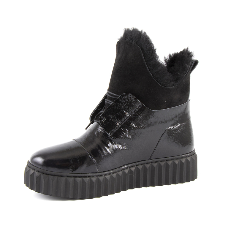 Women's boots Enzo Bertini black lacquered leather 2698dg2005ln