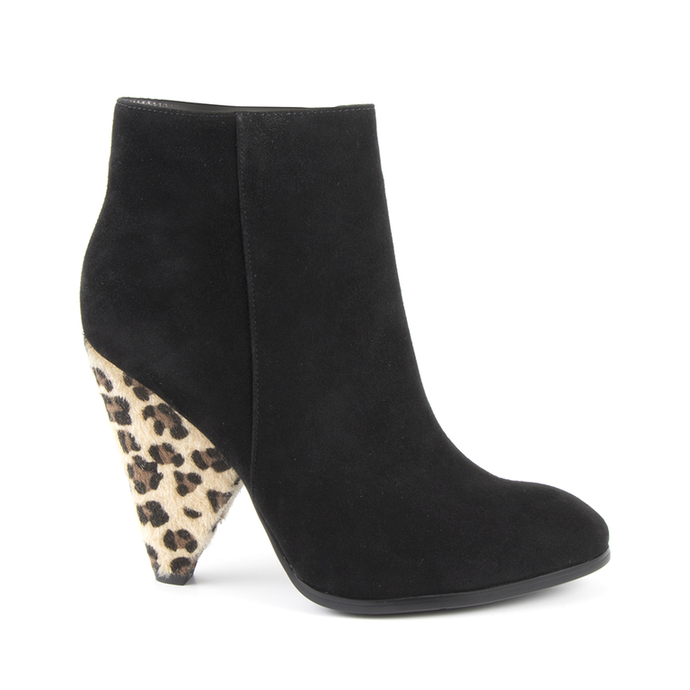 Women's boots Enzo Bertiniblack suede leather with medium heel 1128dg1106vn
