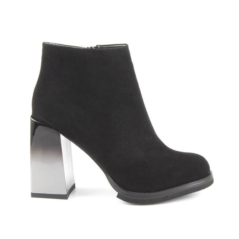 Women's boots Enzo Bertini black suede leather with high heel 1128dg1239vn