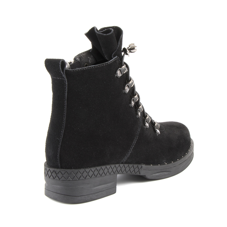 Women's boots Enzo Bertini black suede leather 1128dg1369vn