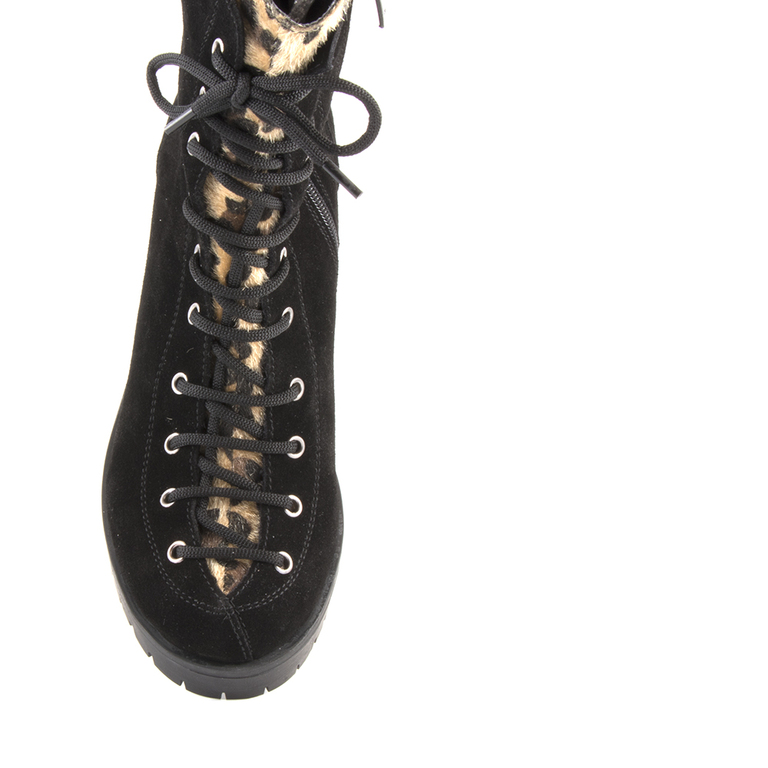 Women's boots Enzo Bertini black suede leather 1818dg4380vn