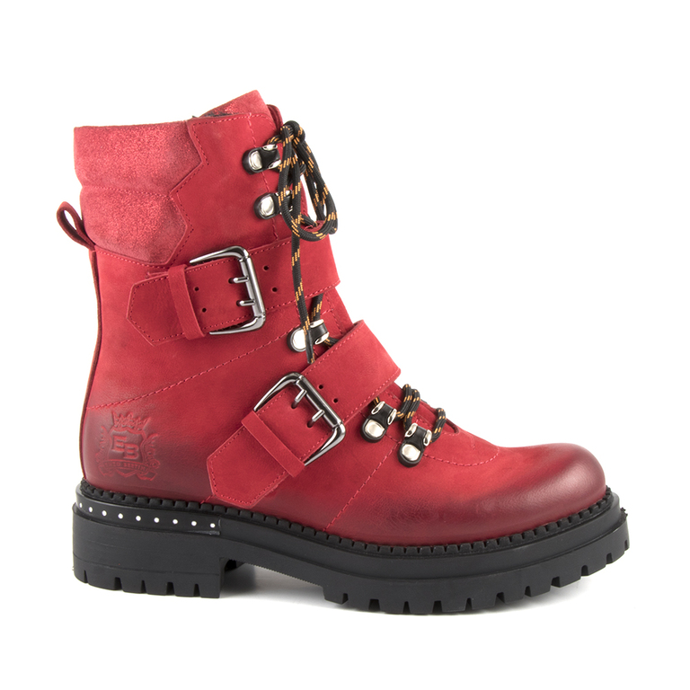 Women's boots Enzo Bertini red leather 2698dg7259r