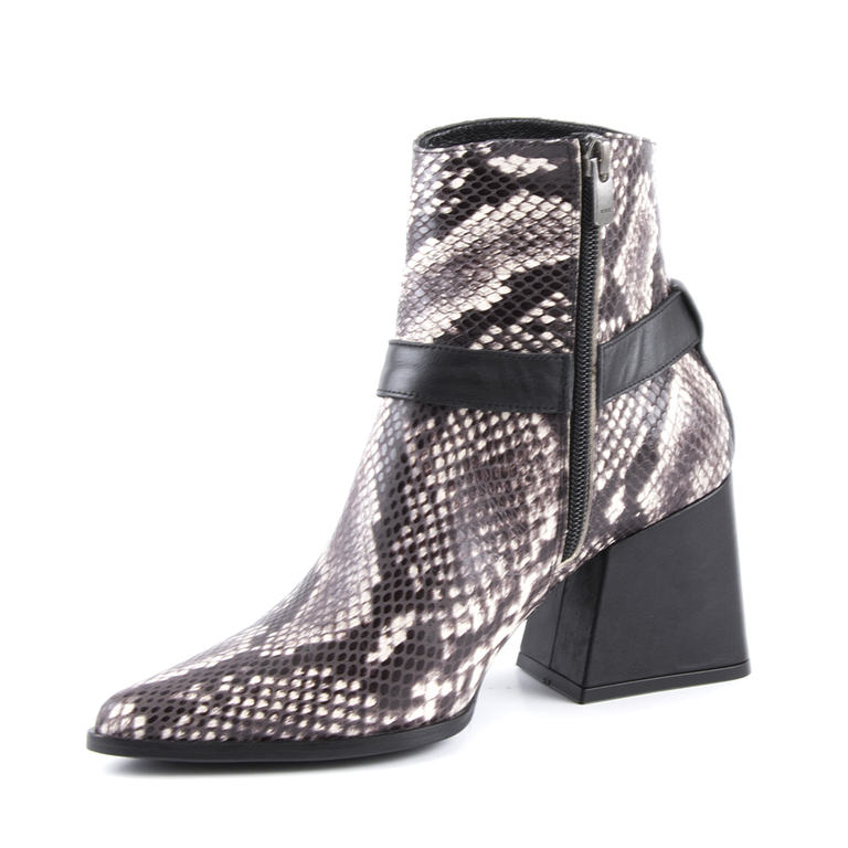 Women's boots Enzo Bertini snake print leather with medium heel 2798dg3500sgr