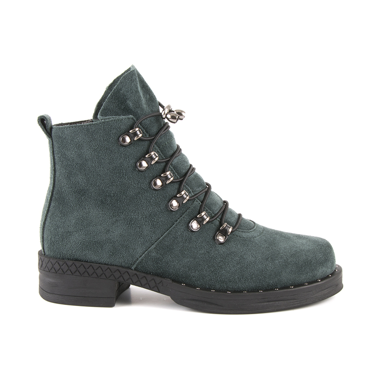 Women's boots Enzo Bertini green suede leather 1128dg1369vv