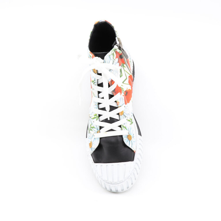 Enzo Bertini women high top sneakers in white printed leather 3832DG6061A