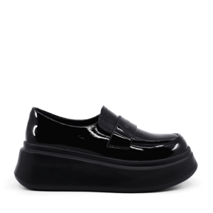 Pantofi tip loafer femei Enzo Bertini negri din piele lăcuită 3867DM027LN