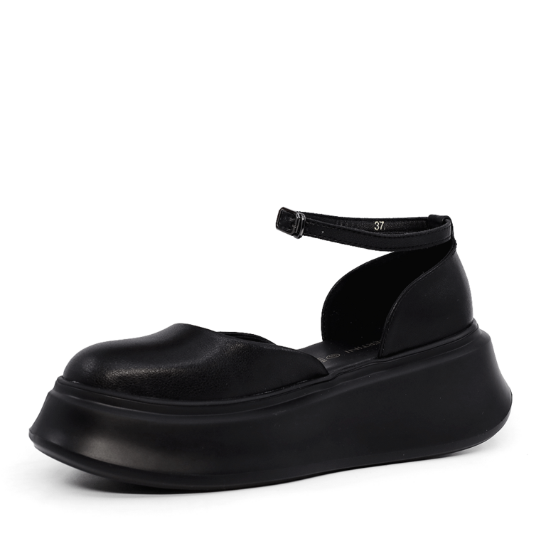 Enzo Bertini Black Genuine Leather Women's Cut Out Shoes 3867DD022N