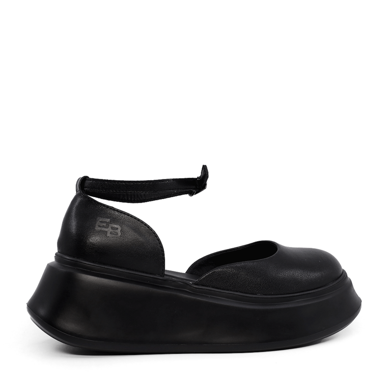 Enzo Bertini Black Genuine Leather Women's Cut Out Shoes 3867DD022N