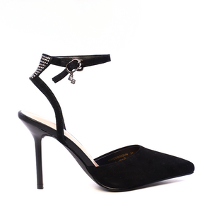 Pantofi stiletto d'orsay femei Enzo Bertini negri din piele intoarsa 1111dd8052vn
