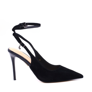 Pantofi stiletto slingback femei Enzo Bertini negri din piele întoarsă 1391dd9371vn