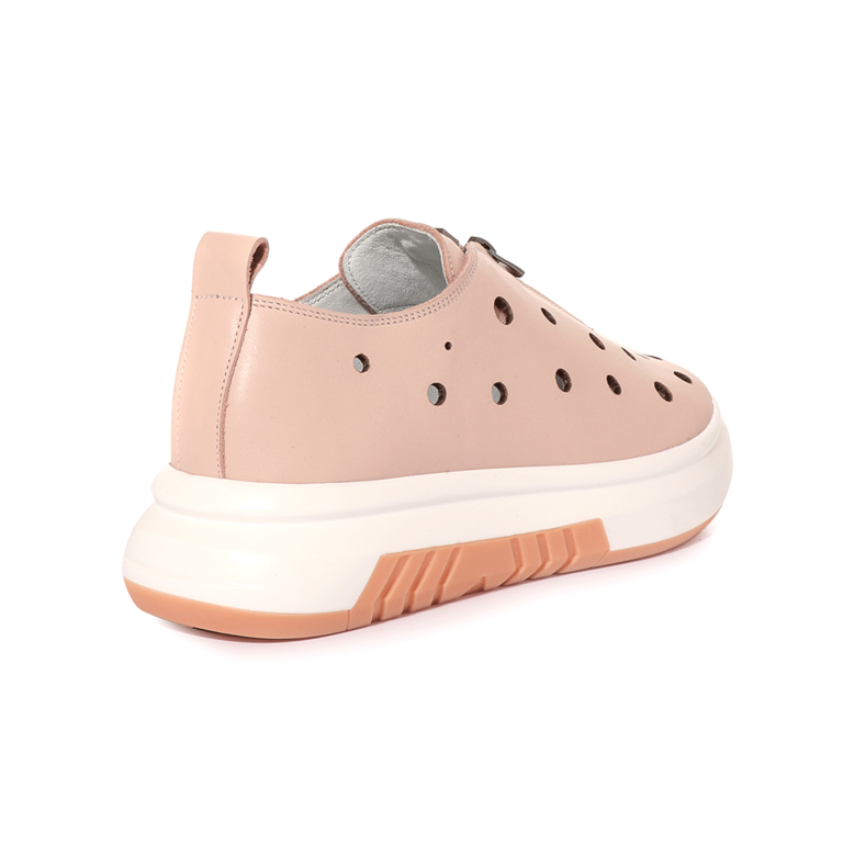 Enzo Bertini women's sneakers in pink perforated leather 1731DPF21378RO