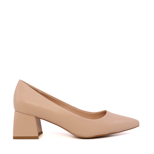 Pantofi femei Enzo Bertini bej cu toc evazat din piele 1111DP3200BE