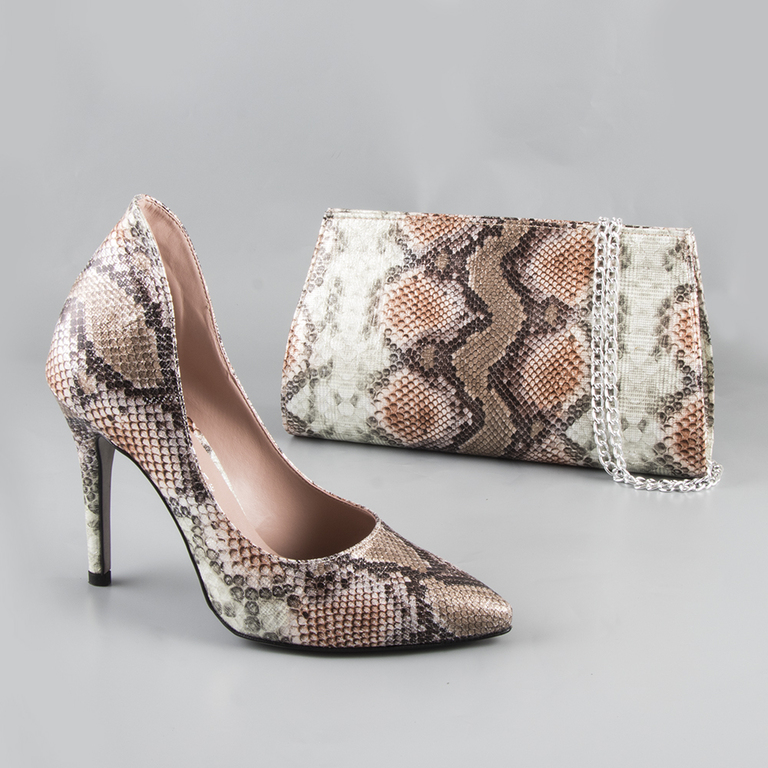 Women's shoes Enzo Bertini snake print with high heel 1428dp1400smu