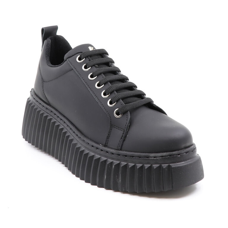 Enzo Bertini women sneakers in black leather 3832DP1250N