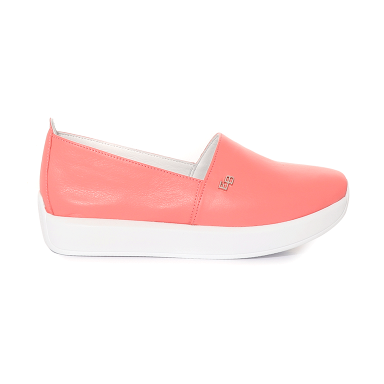Enzo Bertini women's slip on shoes in salmon pink leather 3781DP1080SA
