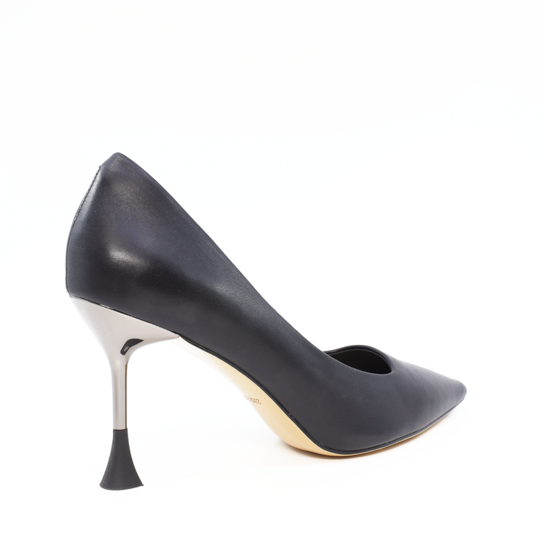 Pantofi stiletto femei Enzo Bertini negri din piele cu toc 3865DP101N