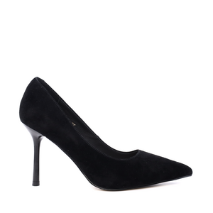 Pantofi stiletto femei Enzo Bertini negri din piele întoarsă 1391DP8662VN