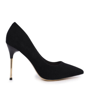 Enzo Bertini Women's Black Suede Stiletto Heel Shoes 3867DP271VN