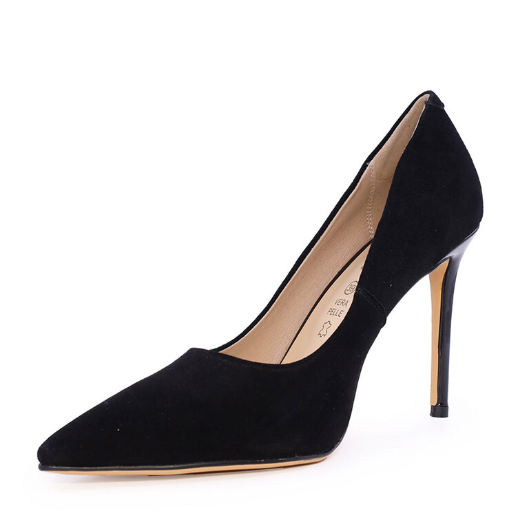 Enzo Bertini Black Suede Women's Stiletto Shoes 1127DP2350VN