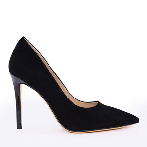 Enzo Bertini Black Suede Women's Stiletto Shoes 1127DP2350VN