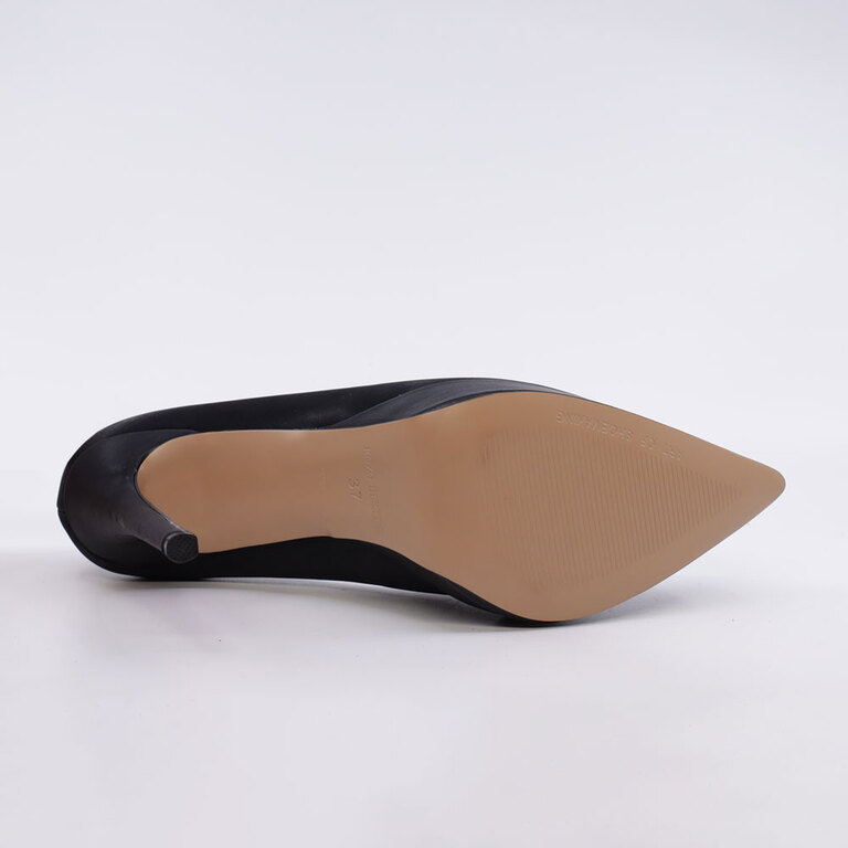 Pantofi stiletto femei Enzo Bertini negri din satin cu toc 3867DP275RAN