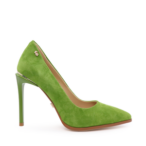 Pantofi stiletto femei Enzo Bertini verzi din piele întoarsă cu toc înalt 1124DP3240VV
