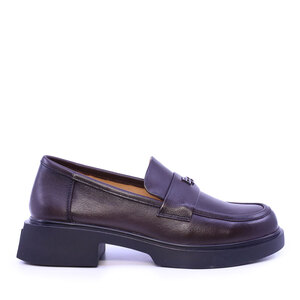 Pantofi tip loafer femei Enzo Bertini maro din piele  3862DP047M