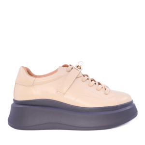 Women's Enzo Bertini beige leather sneakers 1646DP222258BE