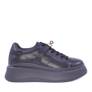 Women's Enzo Bertini black leather sneakers 1646DP222258N