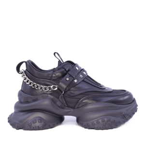 Women's Enzo Bertini black leather sneakers 1646DP222260N