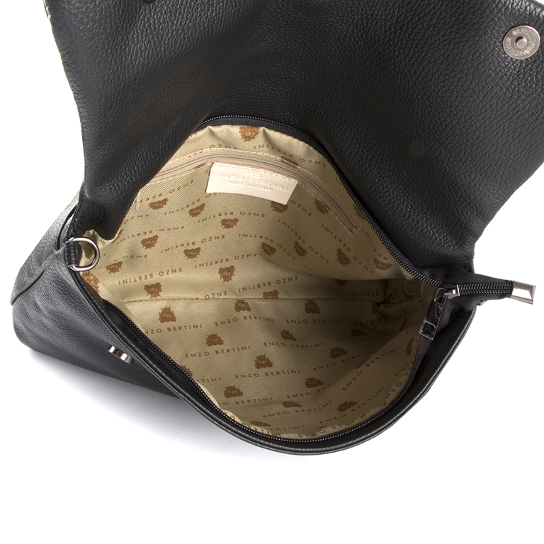 Enzo Bertini crossbody bag in black leather 1541PLP2061N