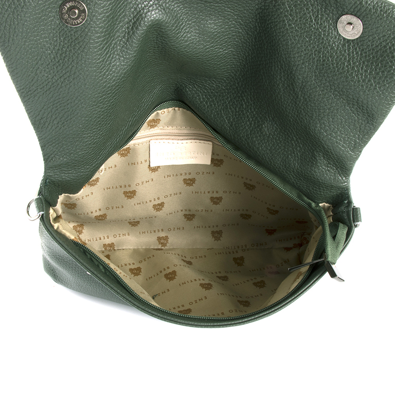 Enzo Bertini Women's Crossbody bag in green leather 1540PLP2061v