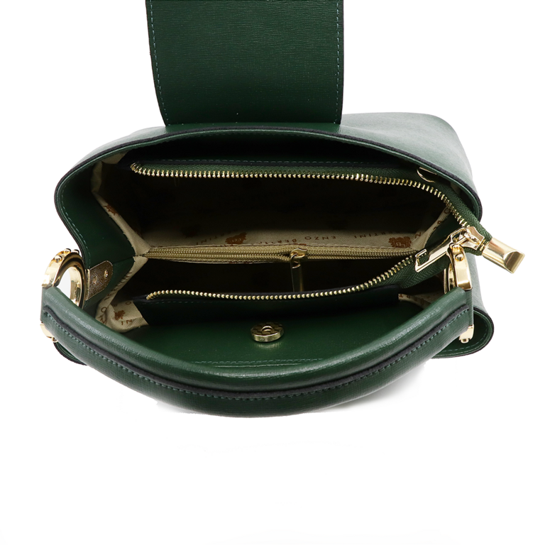 Poșetă satchel femei Enzo Bertini verde din piele 154posp1802v